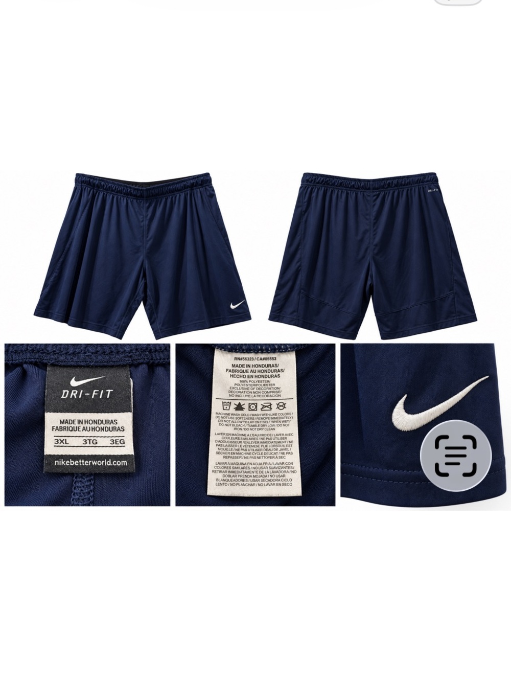 Nike Dri-FIT Men’s Navy Blue Athletic Shorts Size 3XL